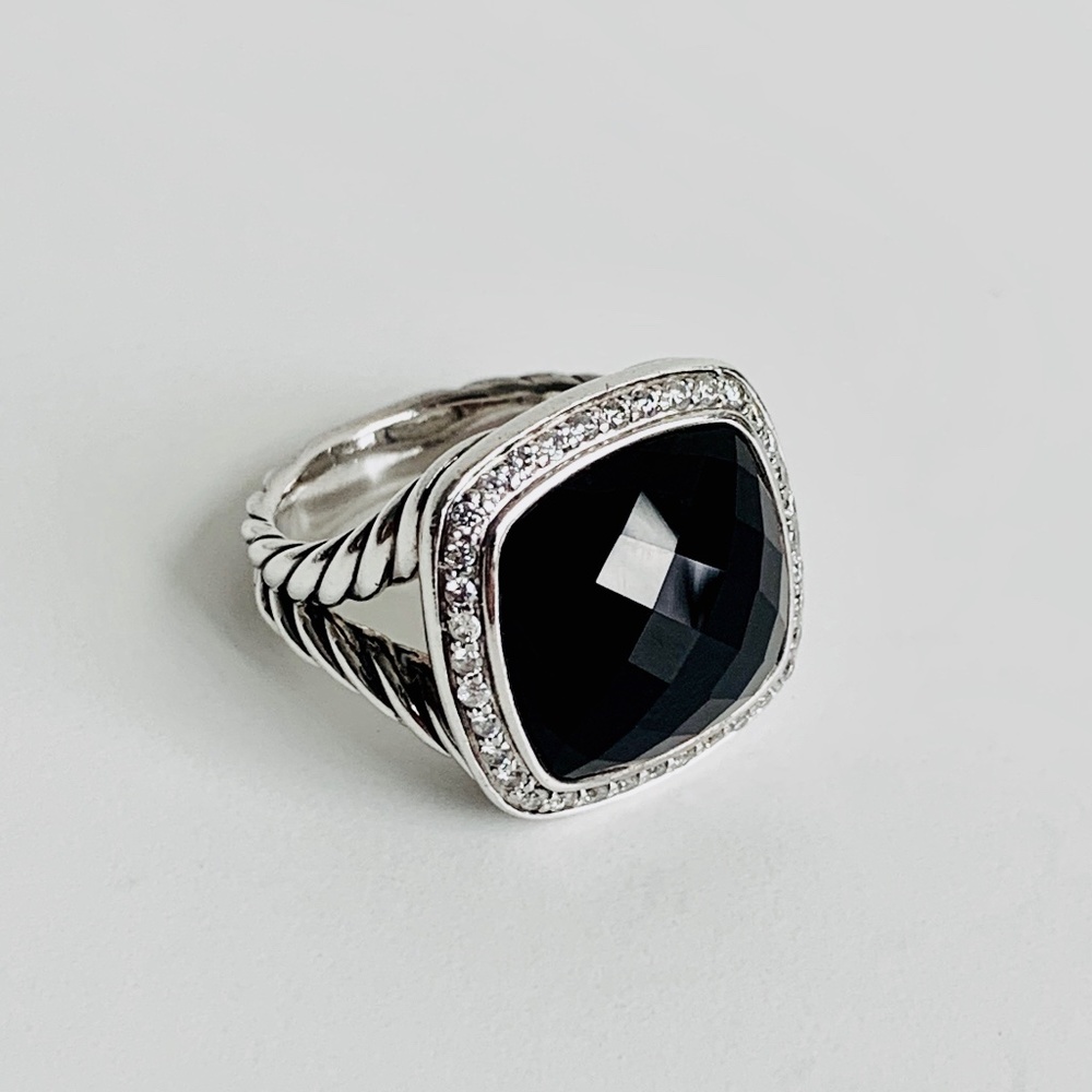 David Yurman - Albion Ring w Black Onyx & Diamonds - Picture 1 of 10